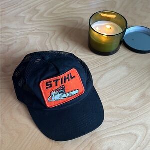 Stihl Black and Orange Trucker Hat